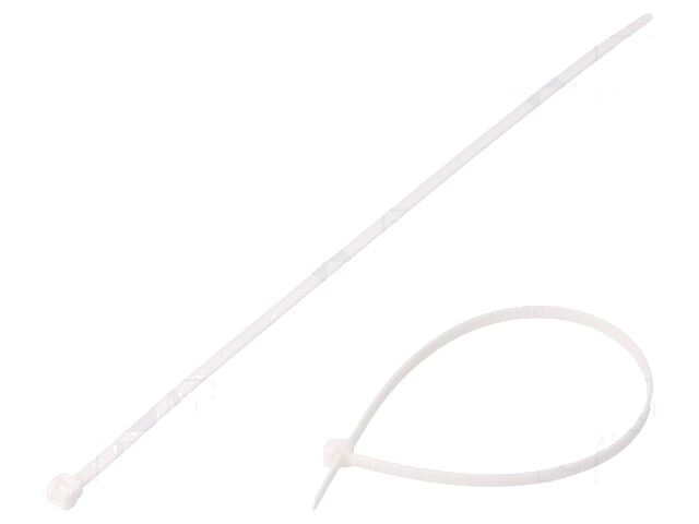 Kabelbinder; L: 200mm; W: 3,4mm; polyamide; 135N; wit; Ømax: 50mm Kabelbinder; L: 200mm; W: 3,4mm; polyamide; 135N; wit; Ømax: 50mm